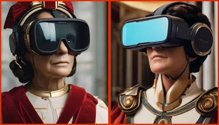julias caesar wears a vr headset