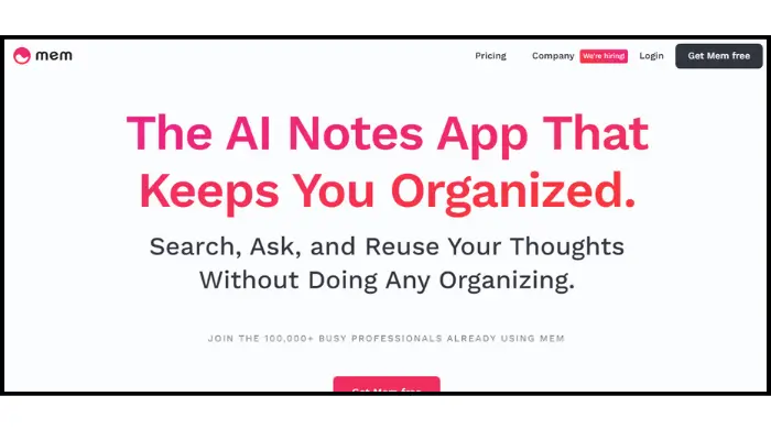 mem - ai productivity tools
