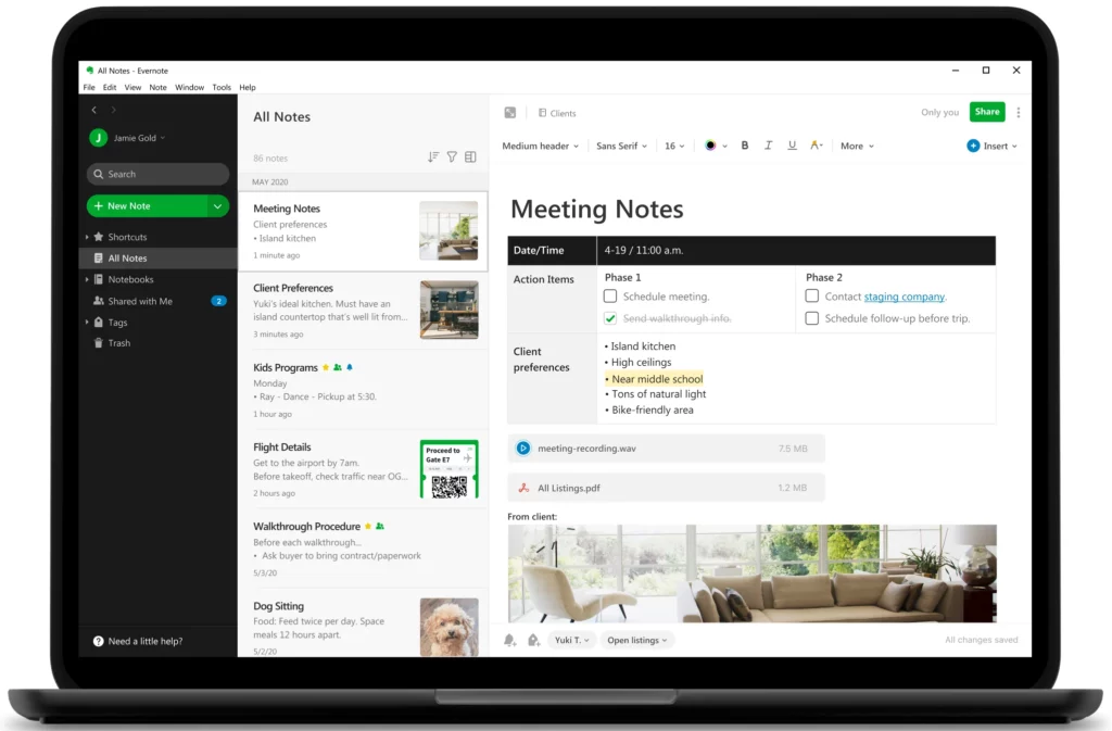 Evernote - notion alternatives
