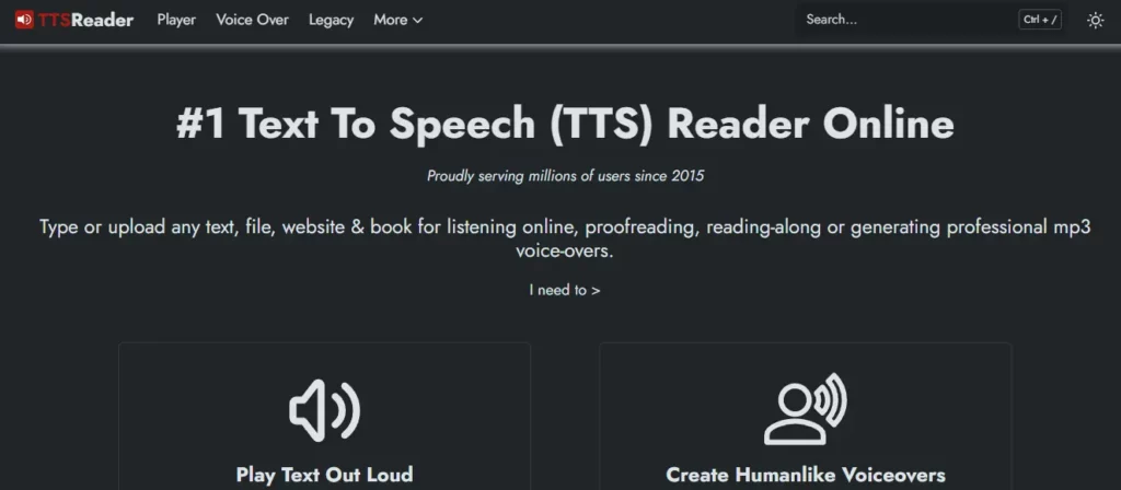 ttsreader - fakeyou alternative