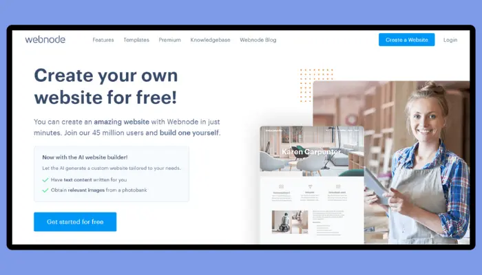 webnode - squarespace alternatives