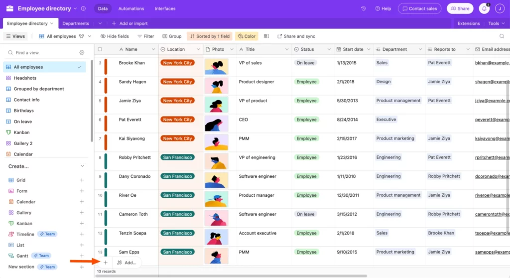 Airtable - notion alternative