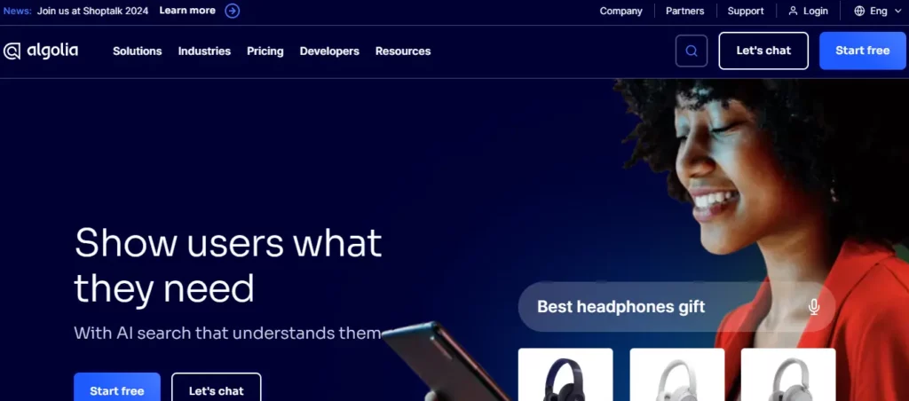 algolia - free ai tools for marketing