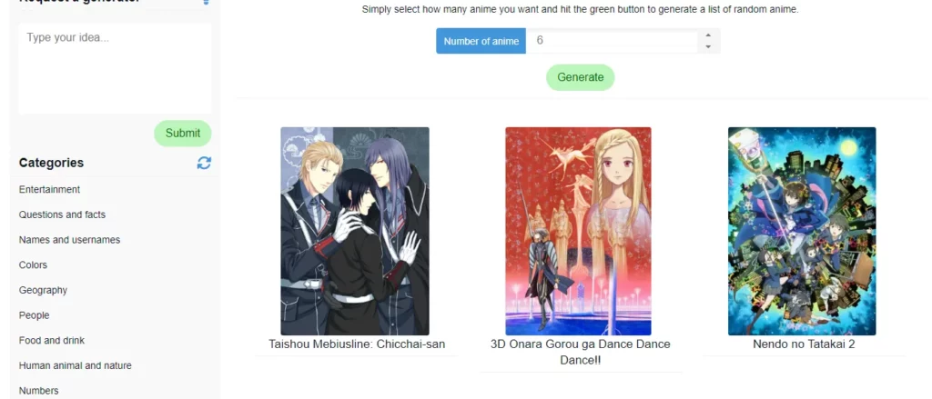 generatormix anime generator