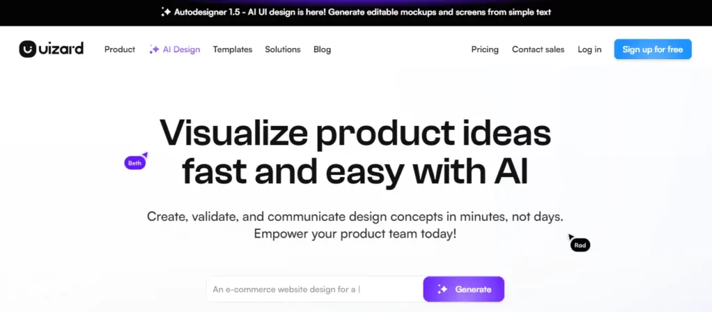 uizard - ai marketing tools