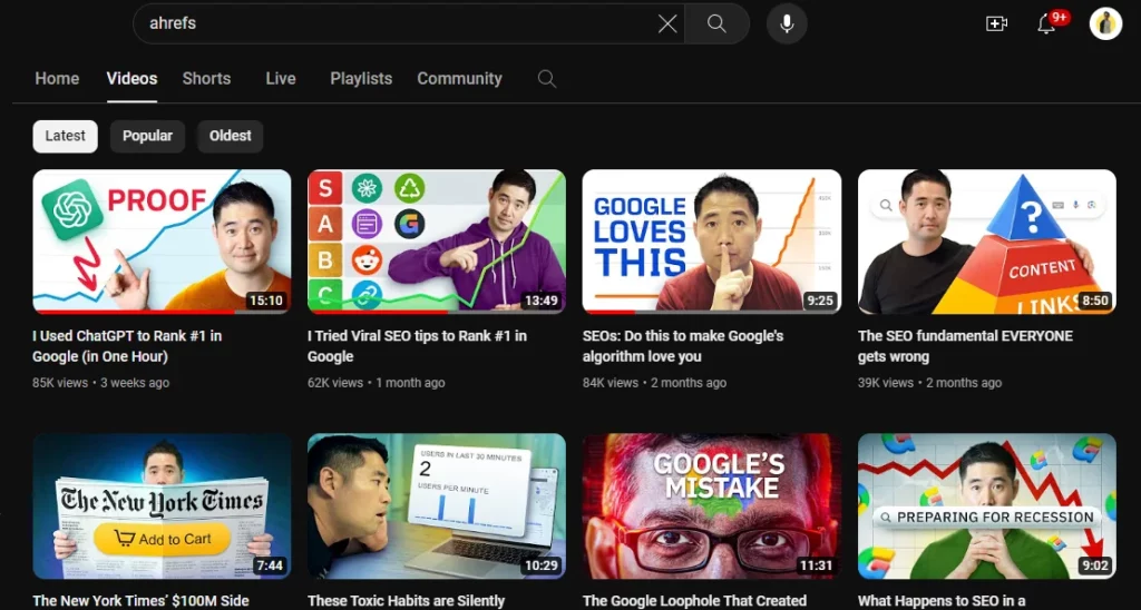 ahrefs youtube video thumbnail example