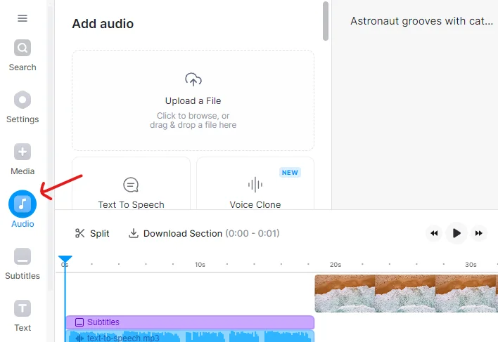 audio tab