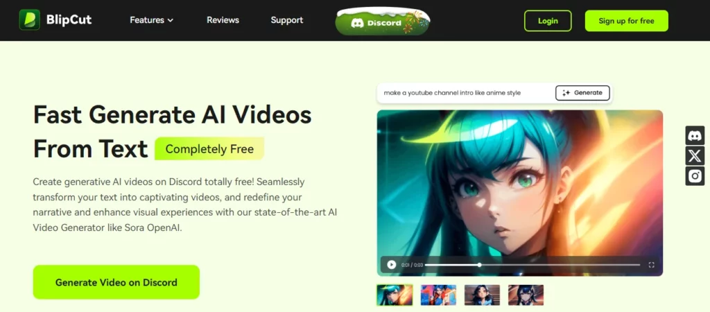blipcut best ai video generator