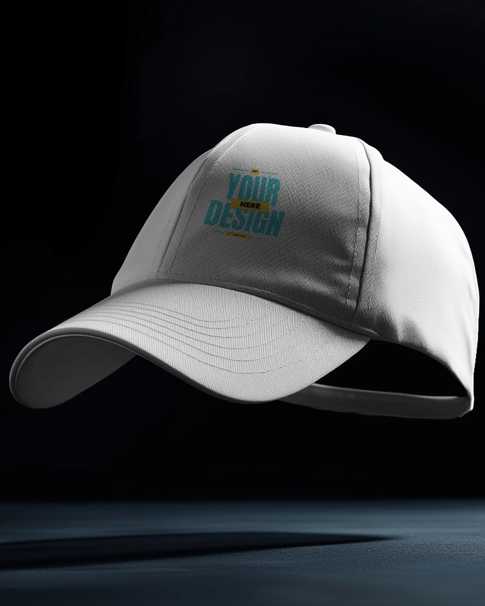 cap mockup floating in air 3d view 