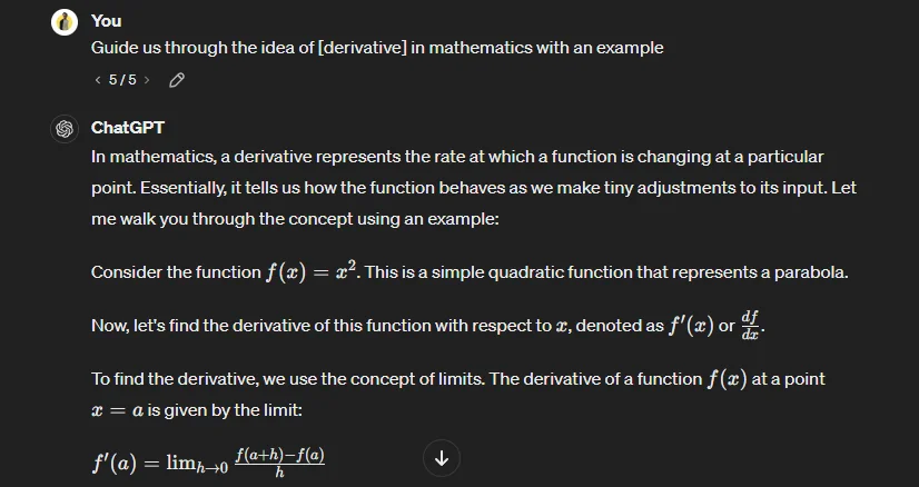 chatgpt prompt for math students