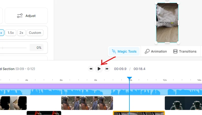 check your AI video by clicking the play button in veed best ai video generator