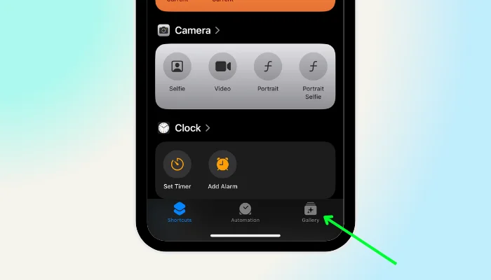 click gallery option - how to make a photo collage on iphone without app