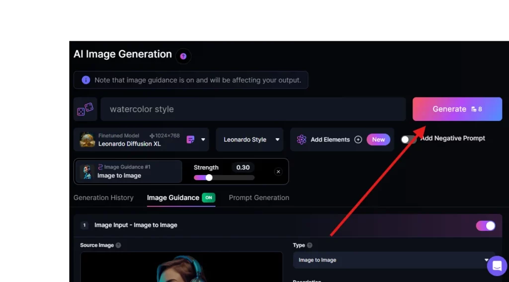 click on generate