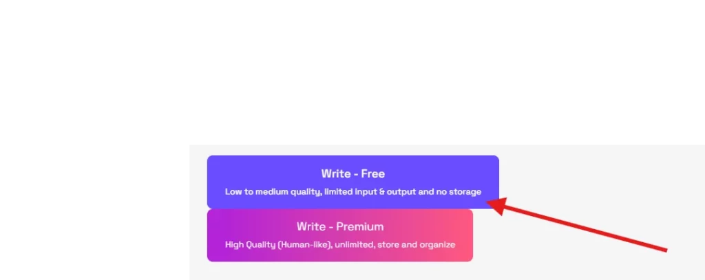 click on write-free to generate result in logicballs best ai answer generator
