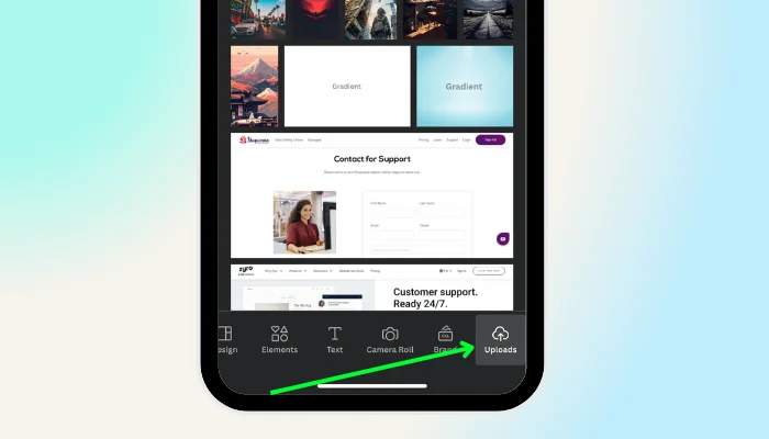 click upload option - how to make a collage on iphone for wallpaper