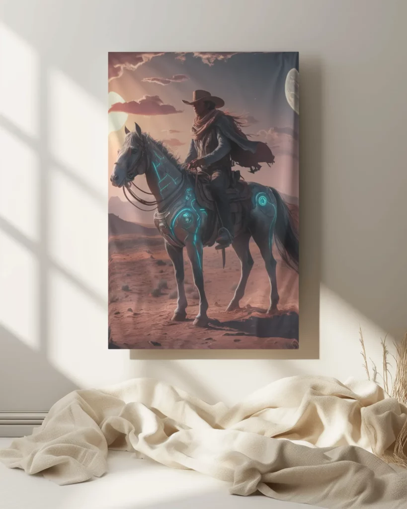 cloth poster mockup in living room with sheet lying on floor