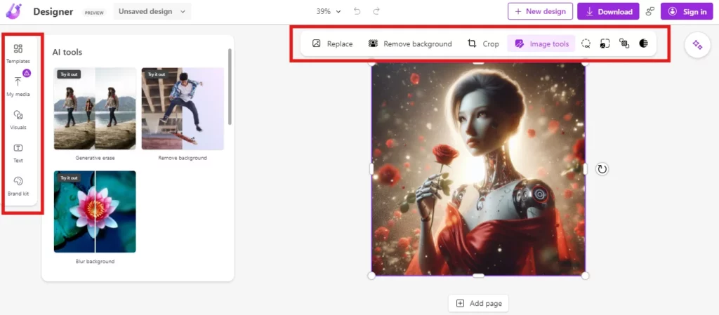 customize in microsoft designer - best ai character generator