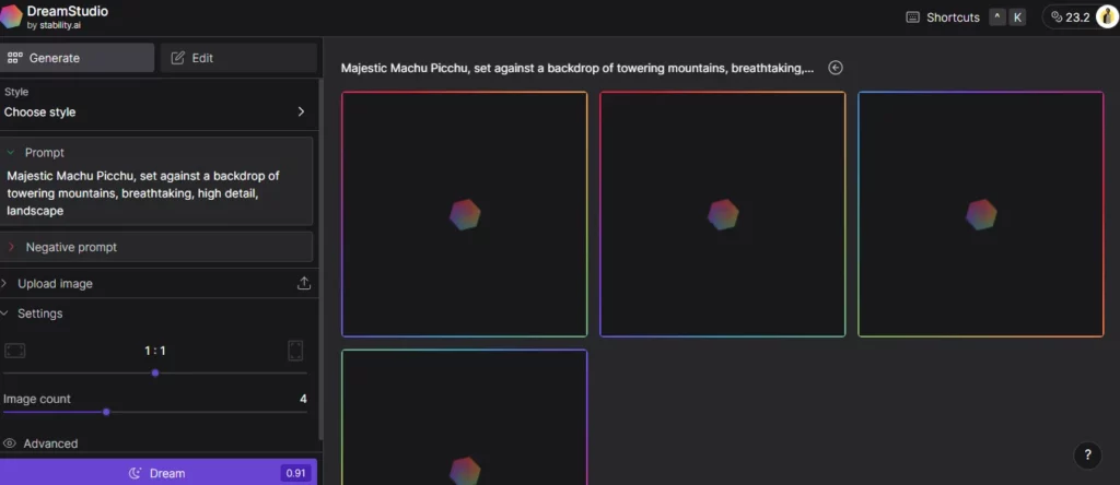 dreamstudio - best ai character generator