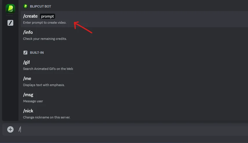enter prompt to create video