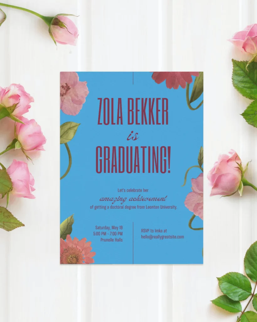 flatly greeting card mockup with roses 