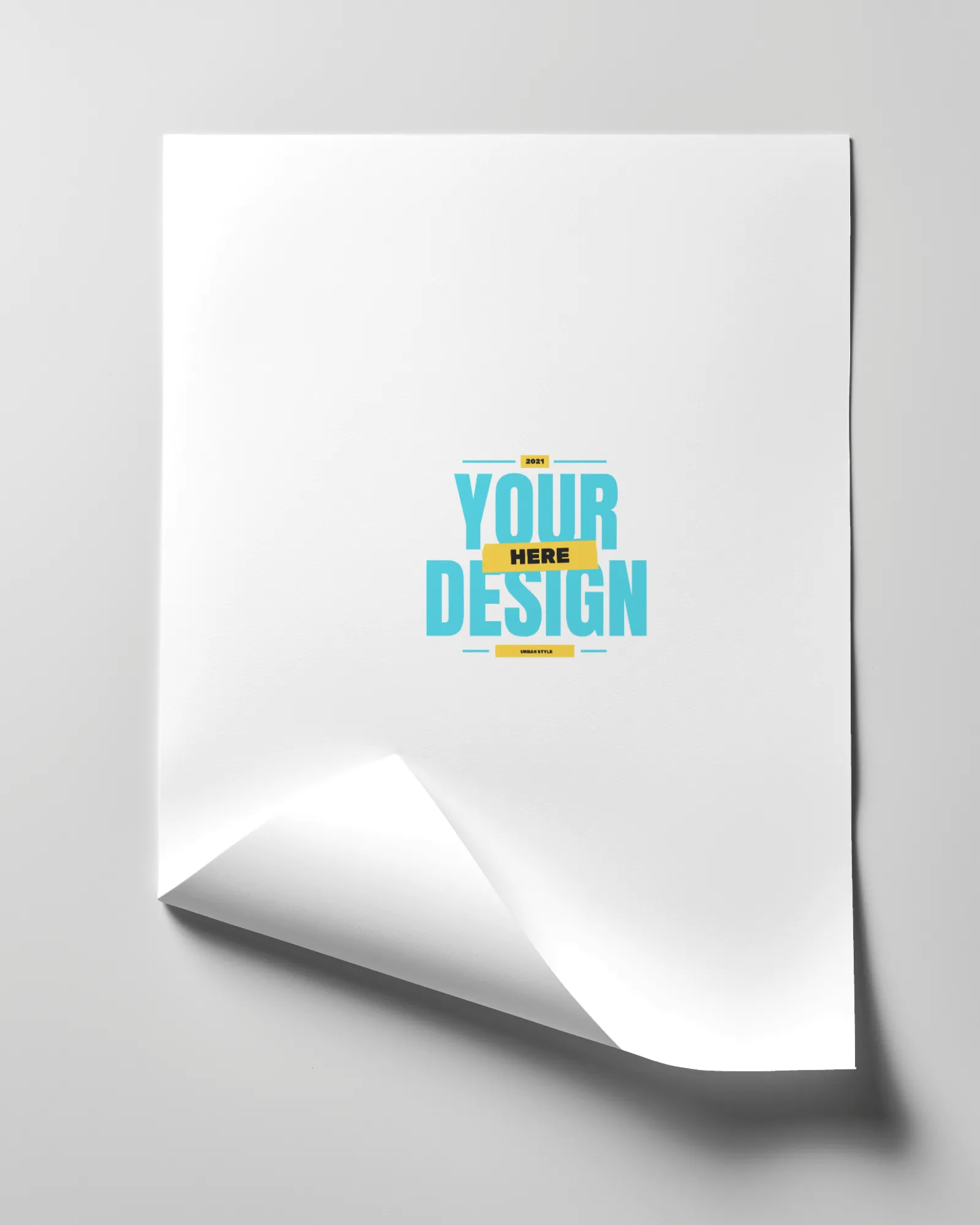 folded poster mockup flatlay