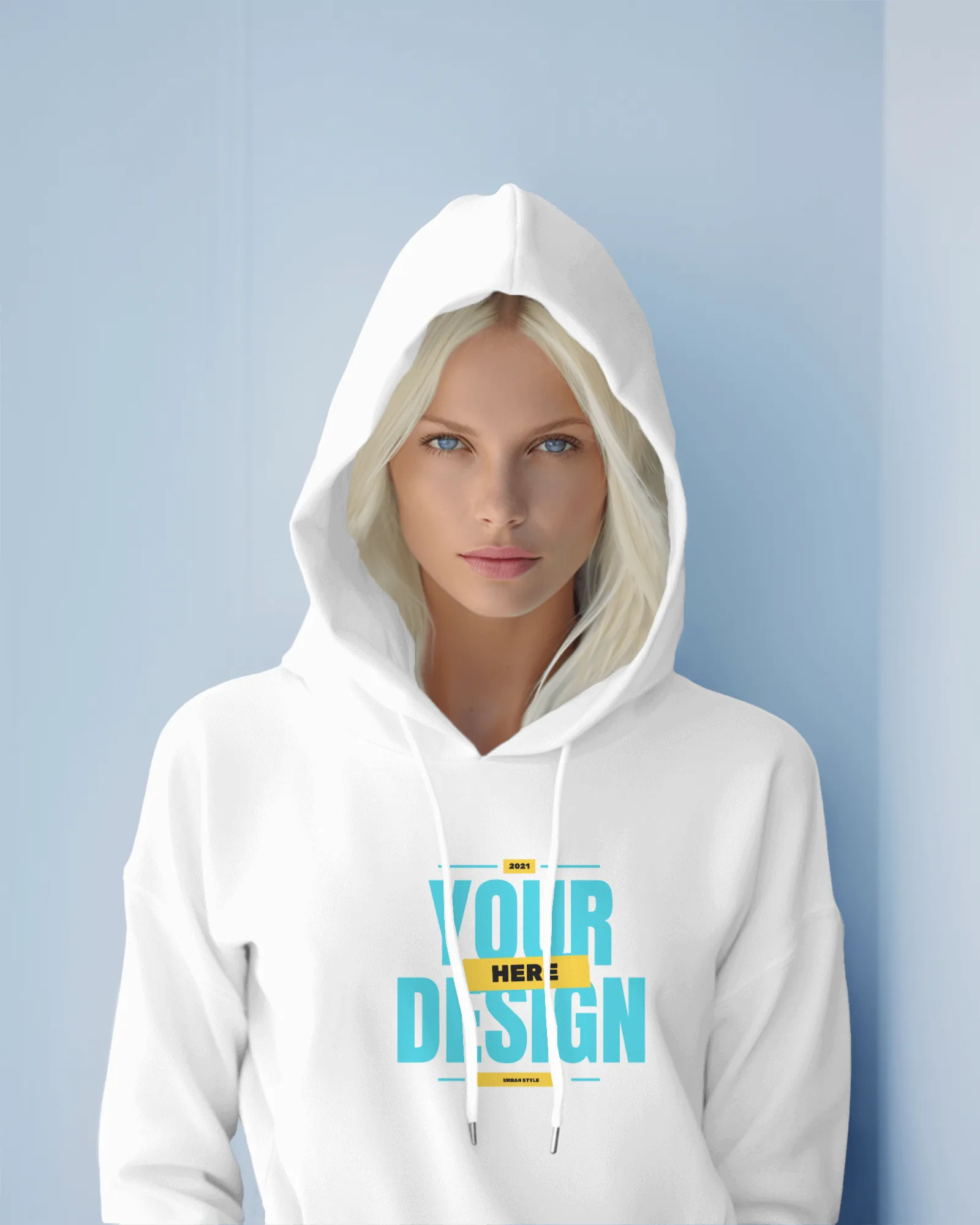 free ai women hoodie mockup