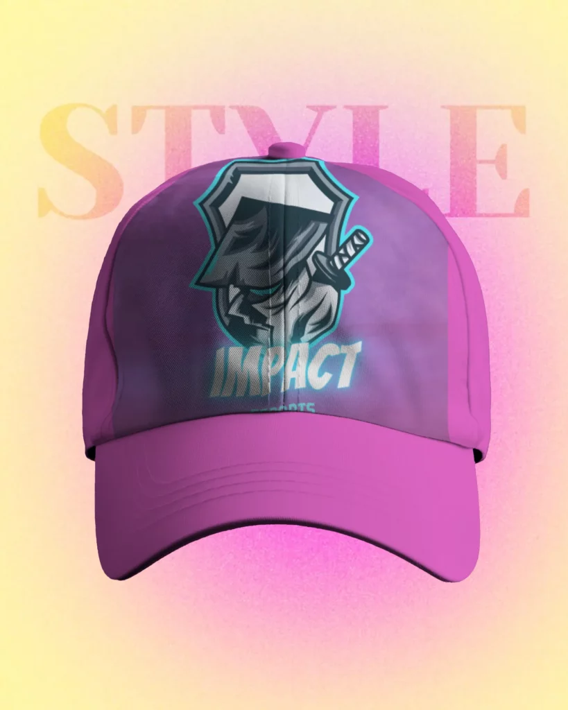 front view of cap mockup in dark background 