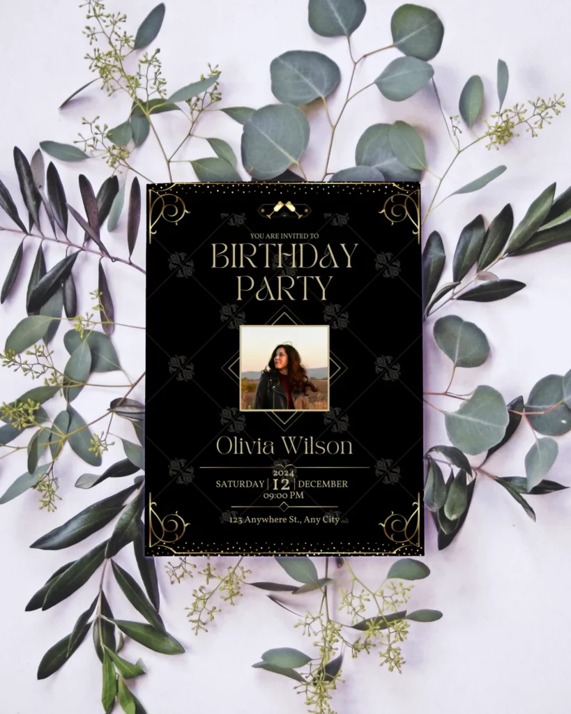 greeting card mockup on leaves