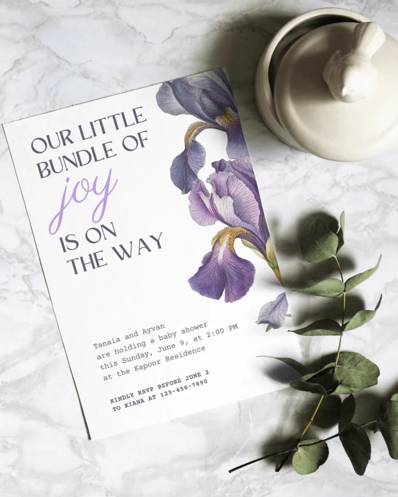 greeting card mockup with leaf and kettle
