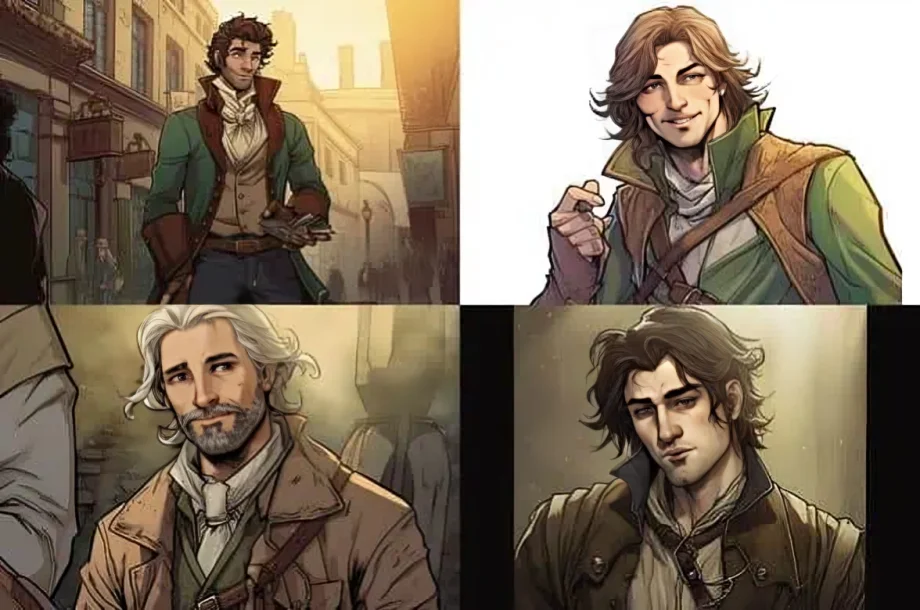handsome rogue midjourney prompt