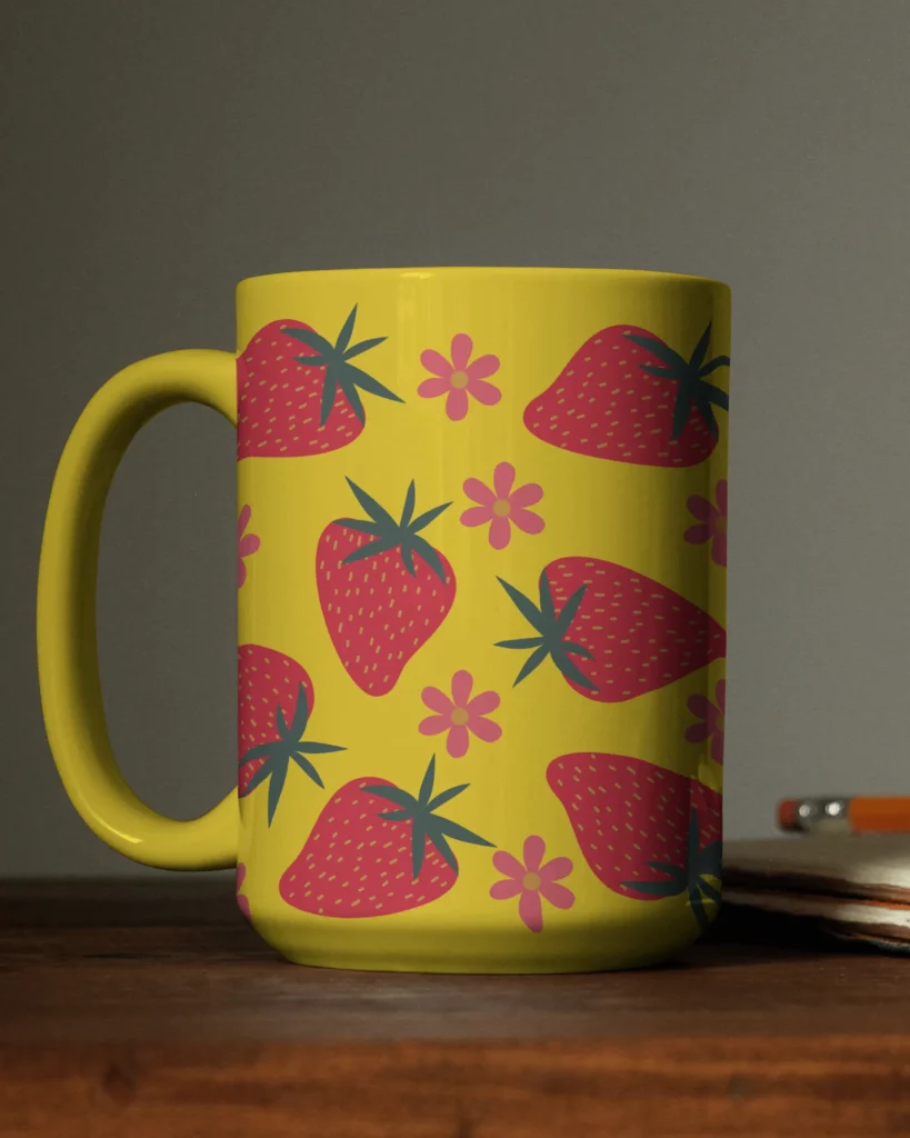 Mockup of a Customizable 11 oz Coffee Mug