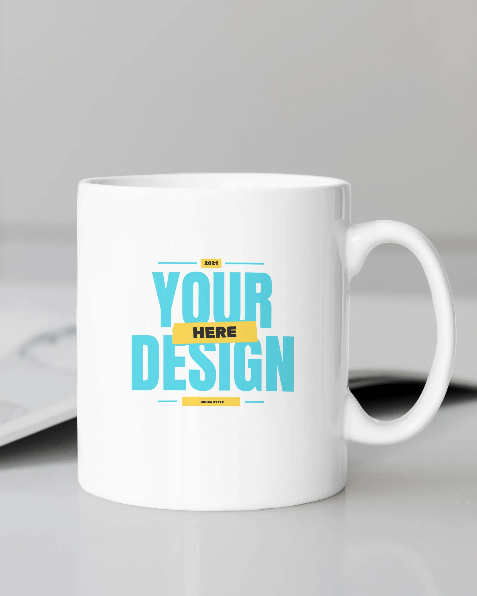 15oz Coffee Mug Mockup in a Studio