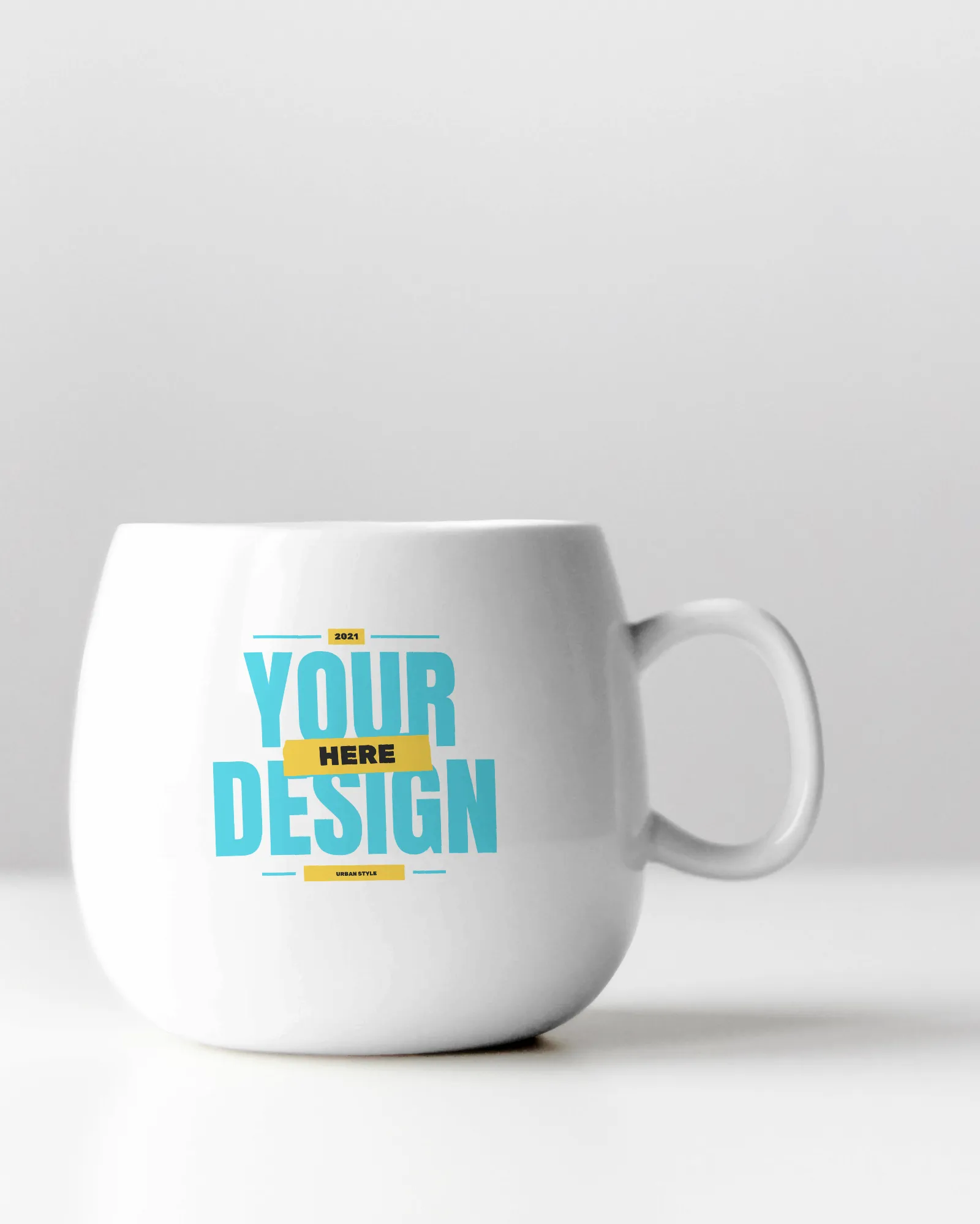 AI-Created Mockup of an 11 Oz Sublimated Coffee Mug Placed Against a Nice Landscape
