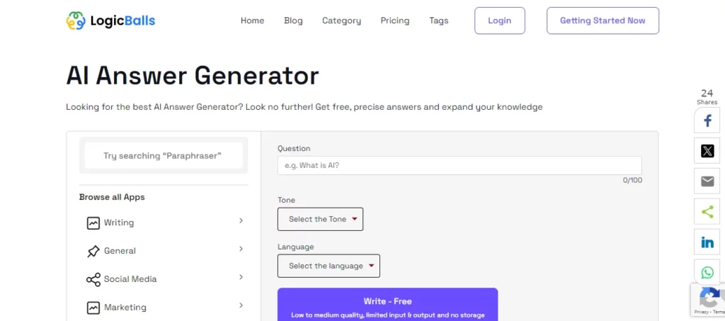 logicballs - best ai answer generator