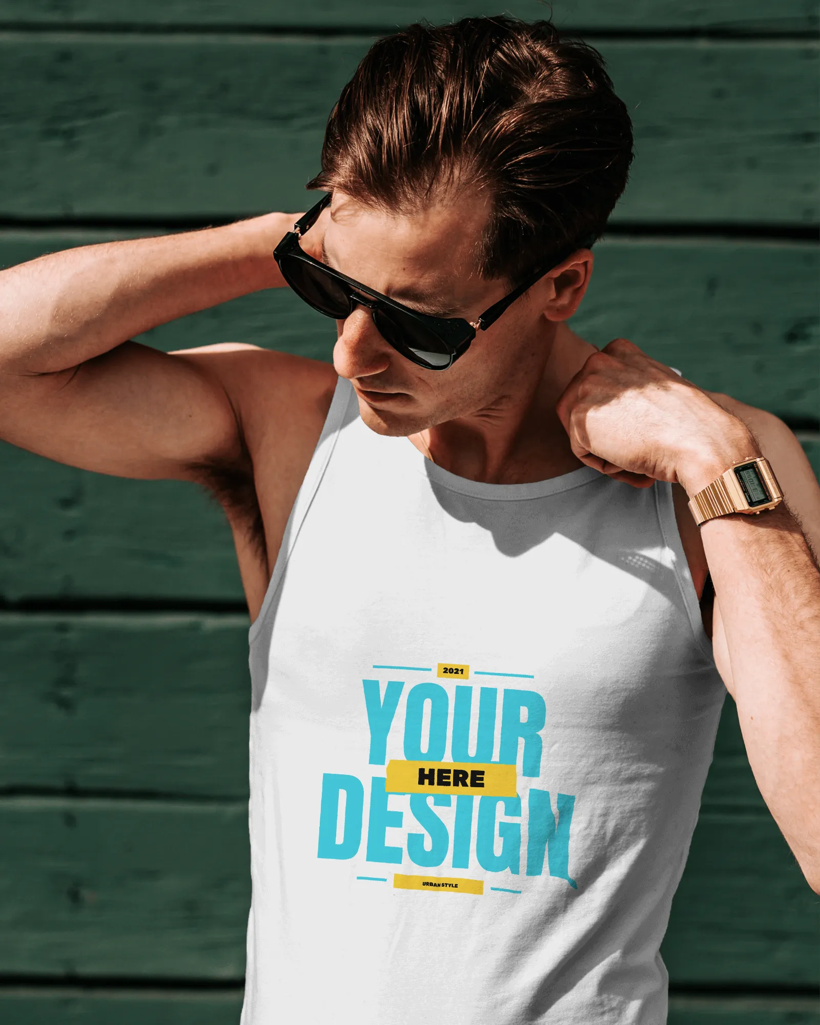 man tank top mockup