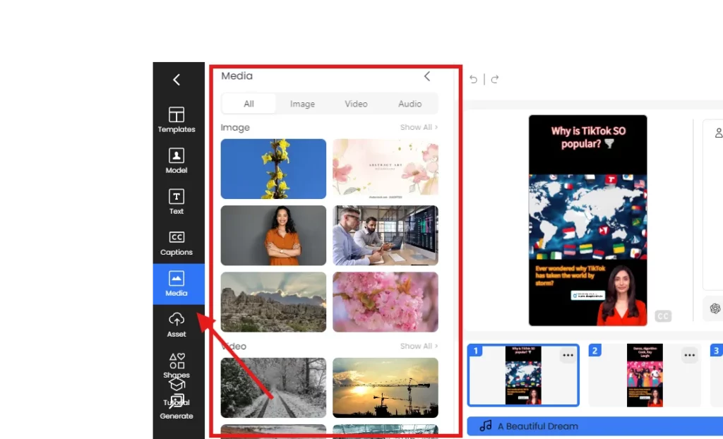 media tab