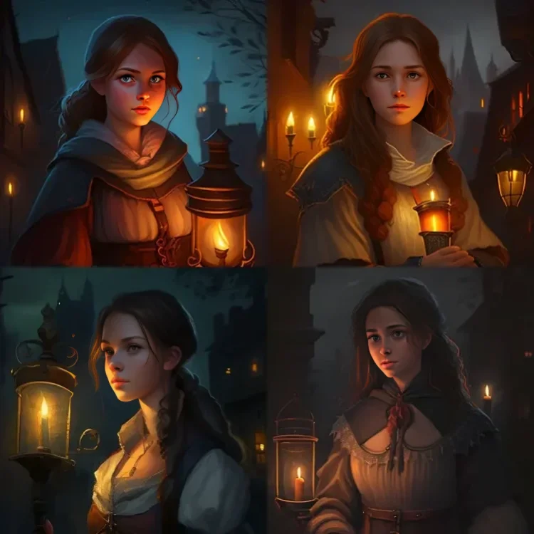 medieval girl midjourney prompt - best ai character generator