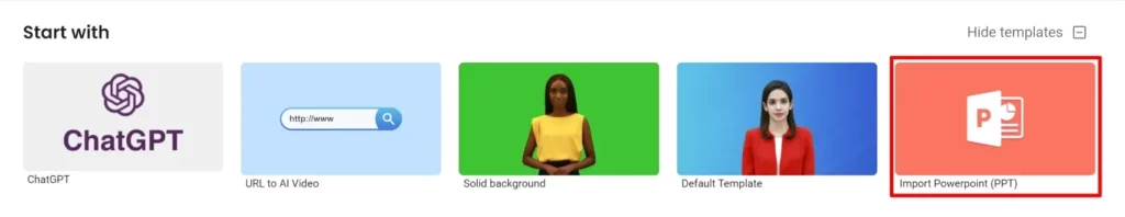 powerpoint feature in deepbrain