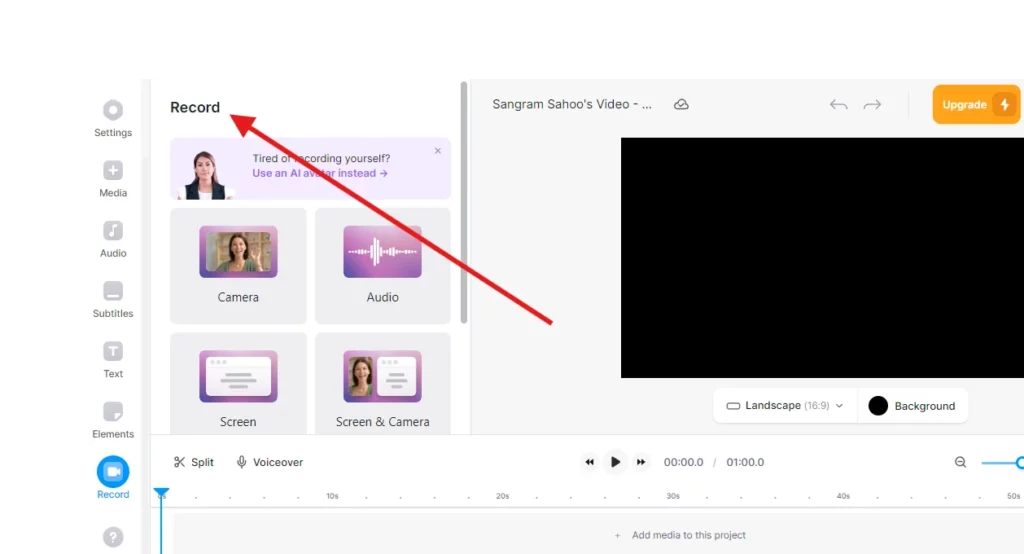 record feature in veed.io d-id alternative