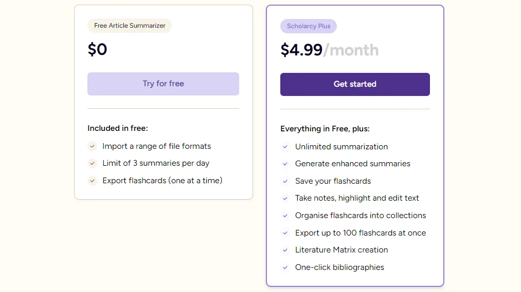 scholarcy ai pricing