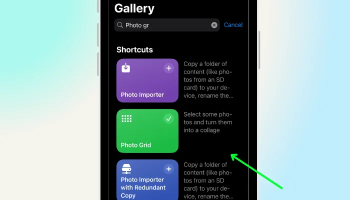 search photo grid and select it - how to make a photo collage on iphone