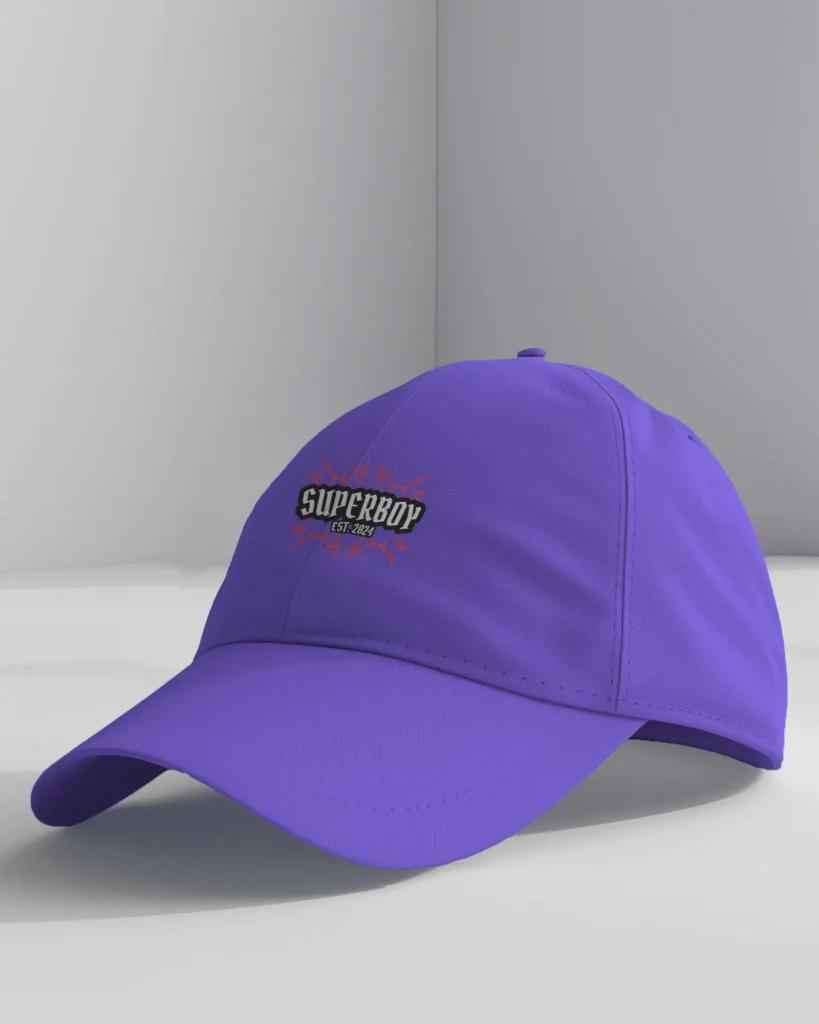 side view of cap mockup in neutral surroundings