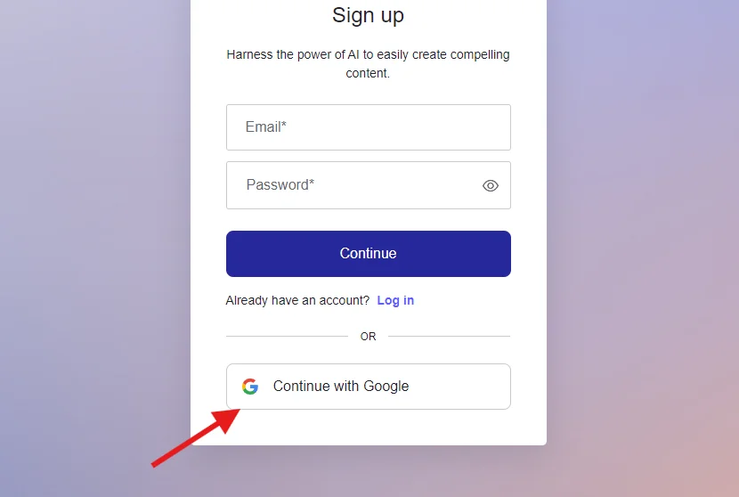 signup in hypotenuse ai