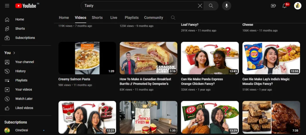 tasty youtube video thumbnail example