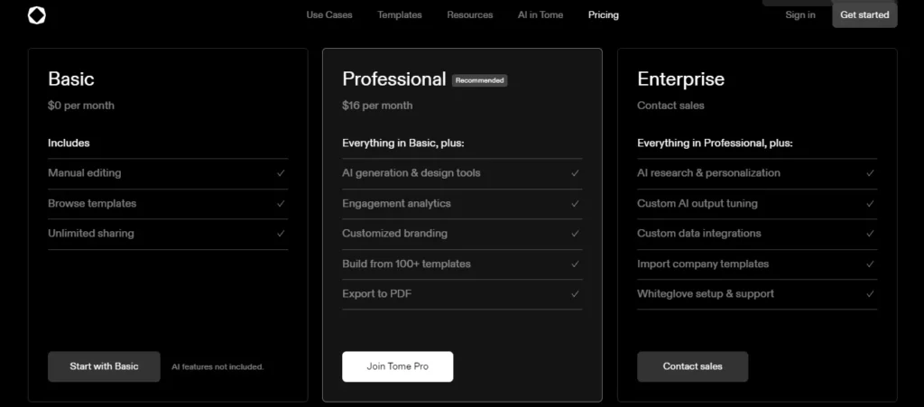 tome.app pricing