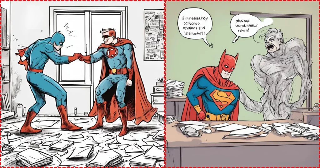 a bad superhero messes up while trying to help funny drawing prompt