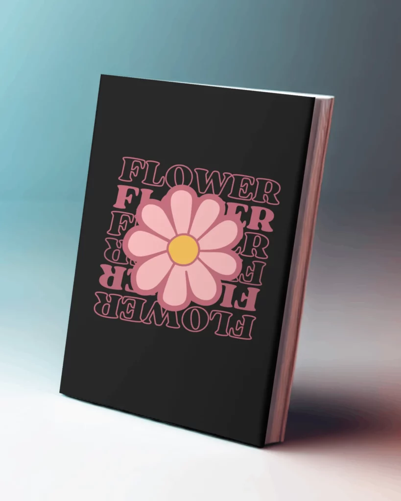 book standing on a tilted angle mockup