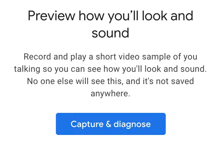capture and diagnose - google meet vs zoom