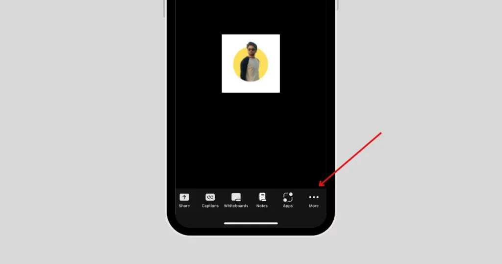click more option - how to record a zoom meeting on iphone