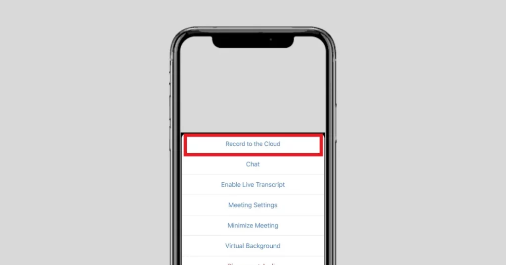 click record to the cloud - how to record a zoom meeting on iphone